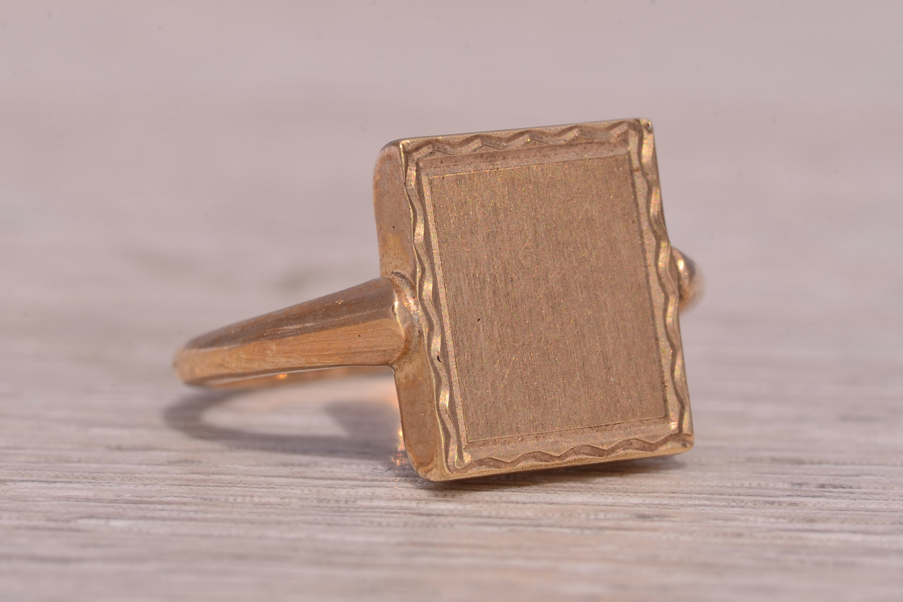 SOLD - The Knew: Vintage Yellow Gold Rectangular Signet Ring - Image 6