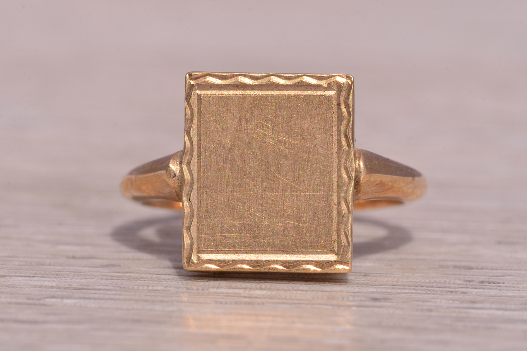 SOLD - The Knew: Vintage Yellow Gold Rectangular Signet Ring - Image 7