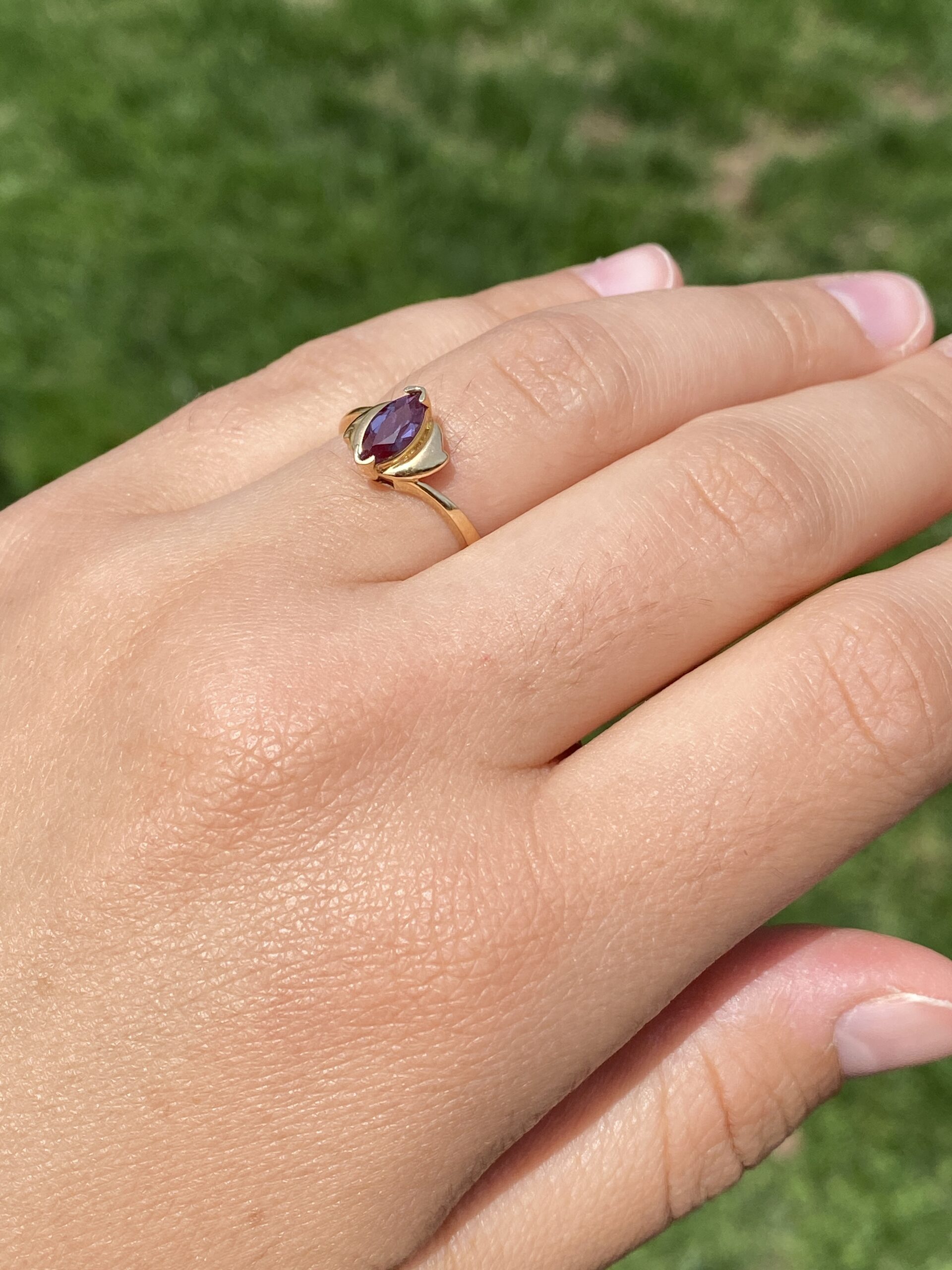 The Alexandrite Enchantment: Lab-Grown Alexandrite Ring in Yellow Gold - Image 9