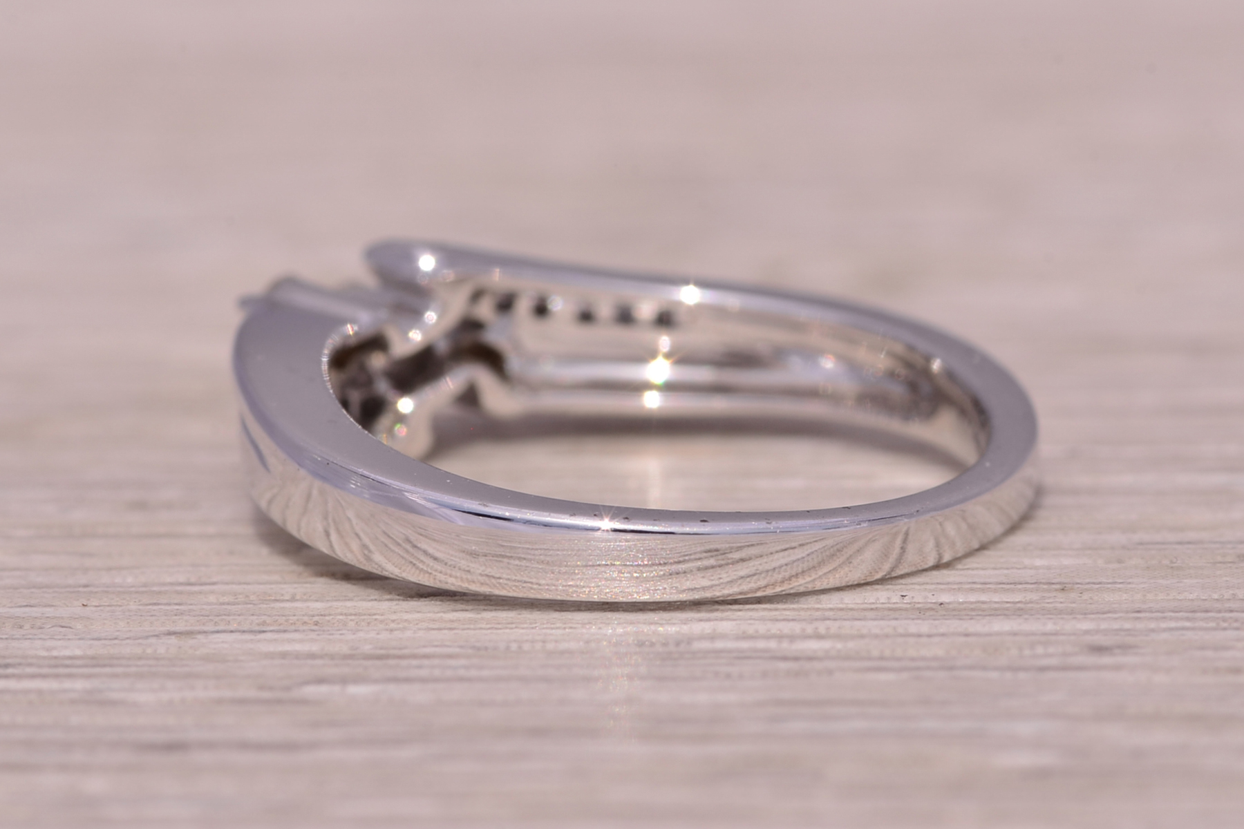 The Celestial Sweep: Past Present Future Natural Diamond Ring in White Gold - Image 5