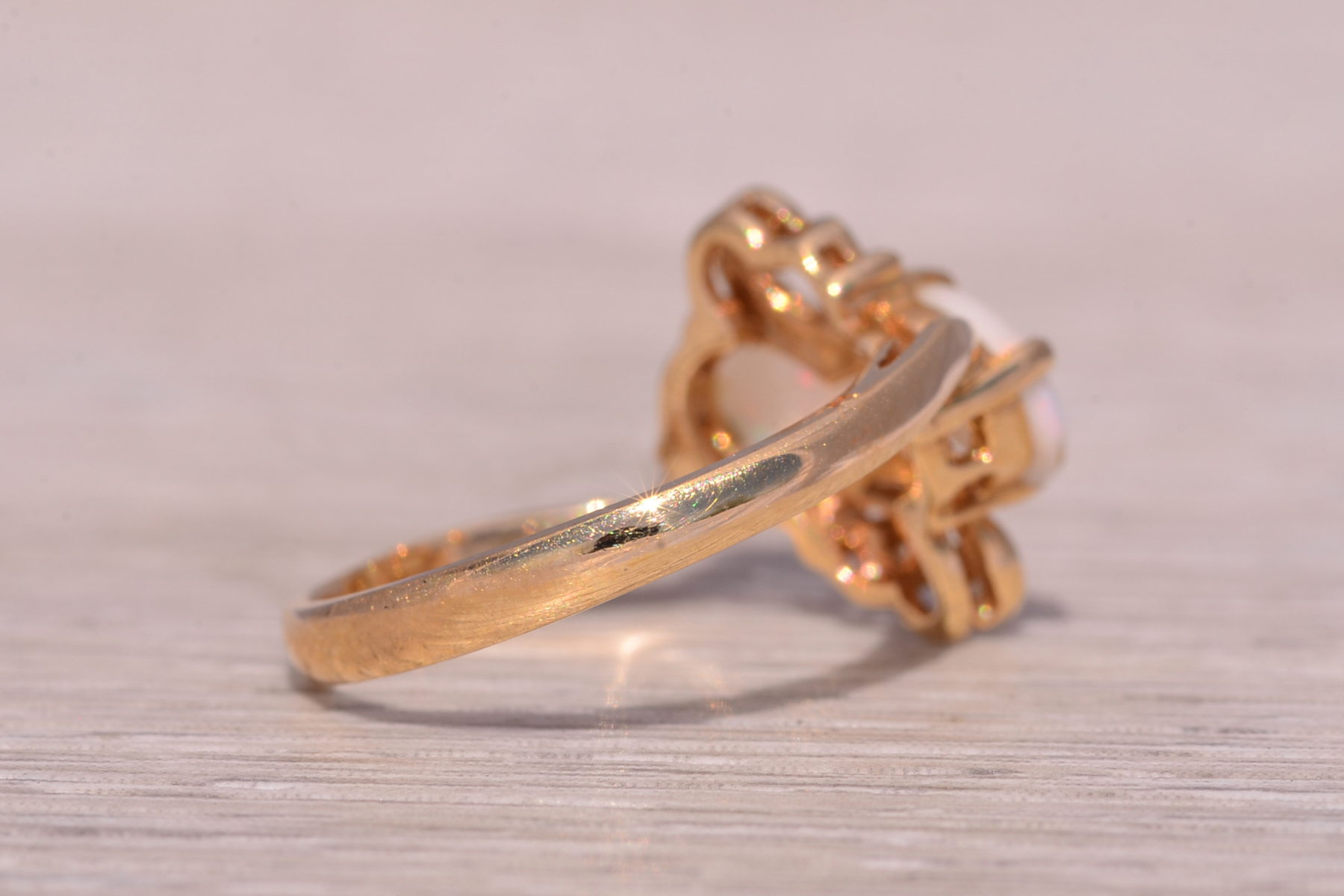 The Thunder: Toi et Moi Opal Ring in Yellow Gold - Image 5