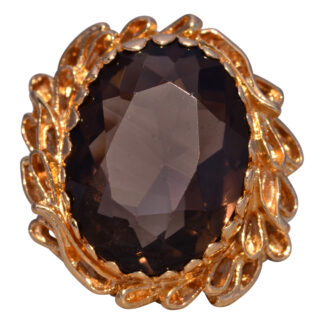 SOLD - The Elysian: Smokey Quartz Ring in 14K Yellow Gold