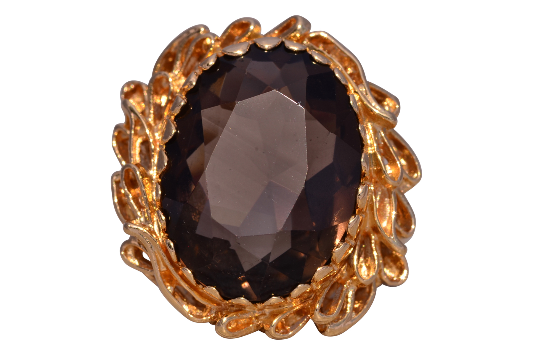 SOLD - The Elysian: Smokey Quartz Ring in 14K Yellow Gold