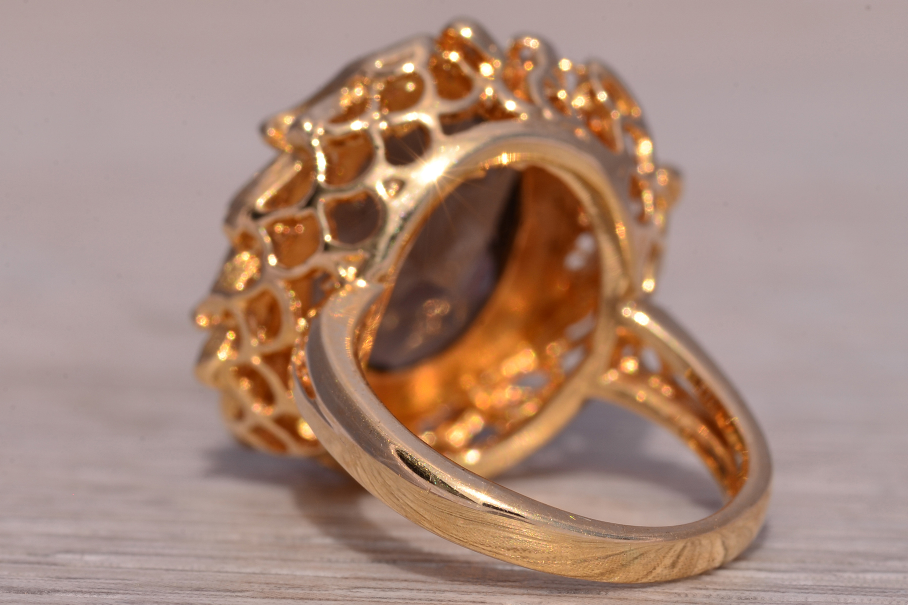 SOLD - The Elysian: Smokey Quartz Ring in 14K Yellow Gold - Image 4