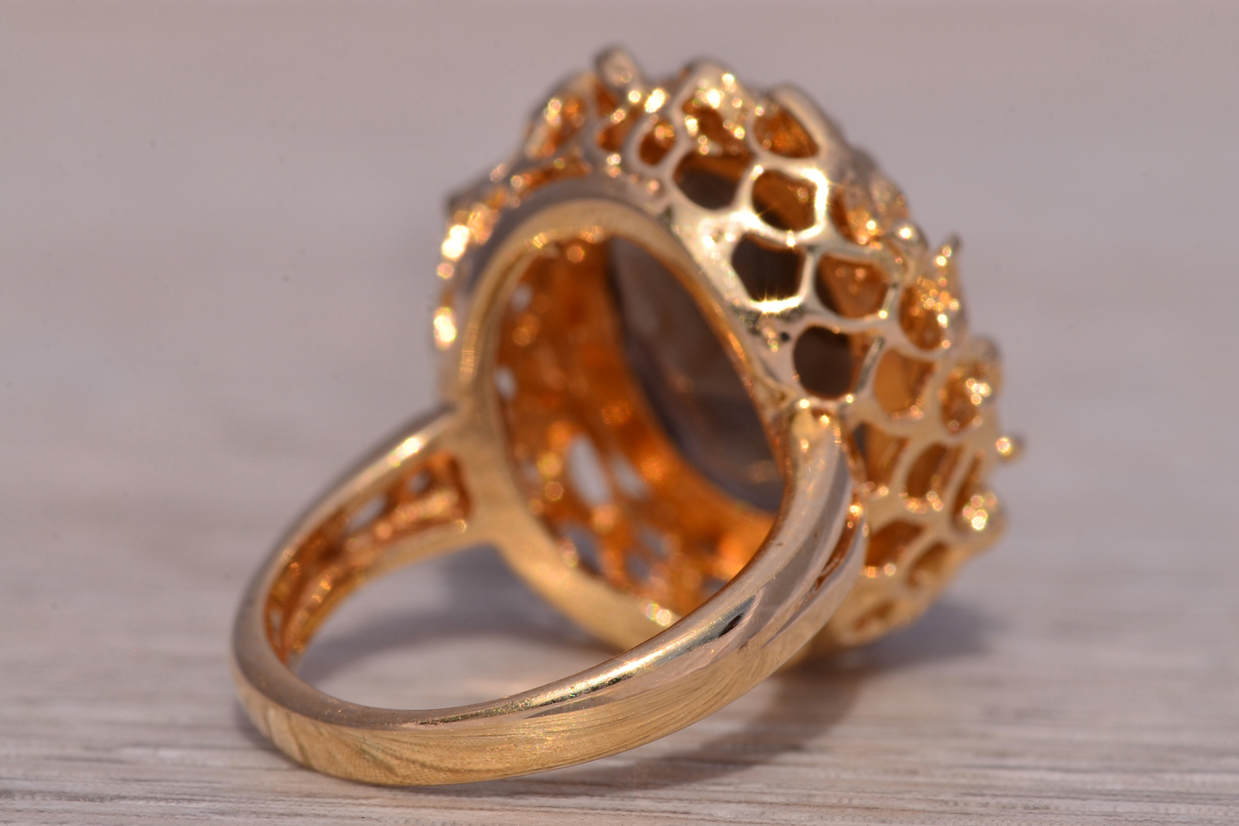 SOLD - The Elysian: Smokey Quartz Ring in 14K Yellow Gold - Image 5