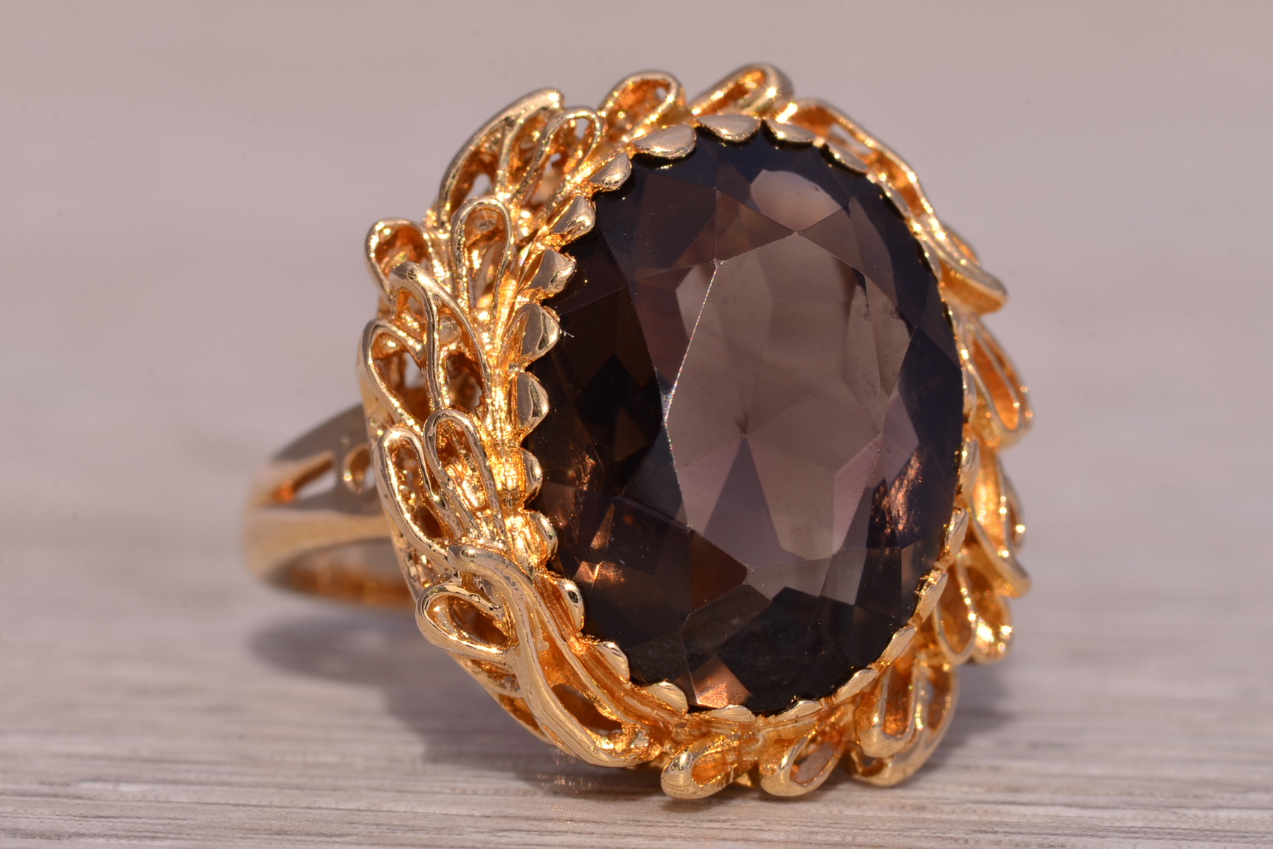SOLD - The Elysian: Smokey Quartz Ring in 14K Yellow Gold - Image 6