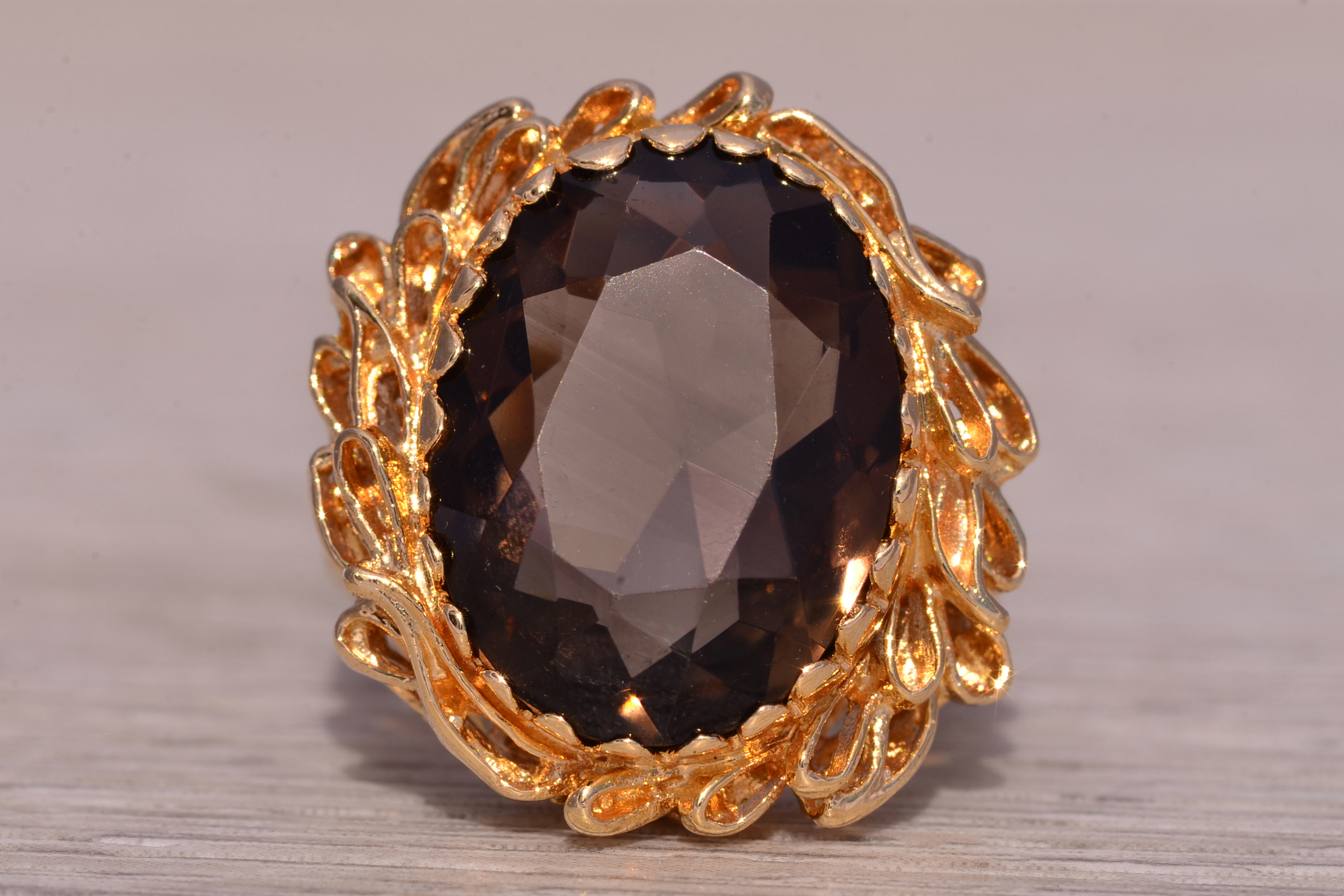 SOLD - The Elysian: Smokey Quartz Ring in 14K Yellow Gold - Image 7