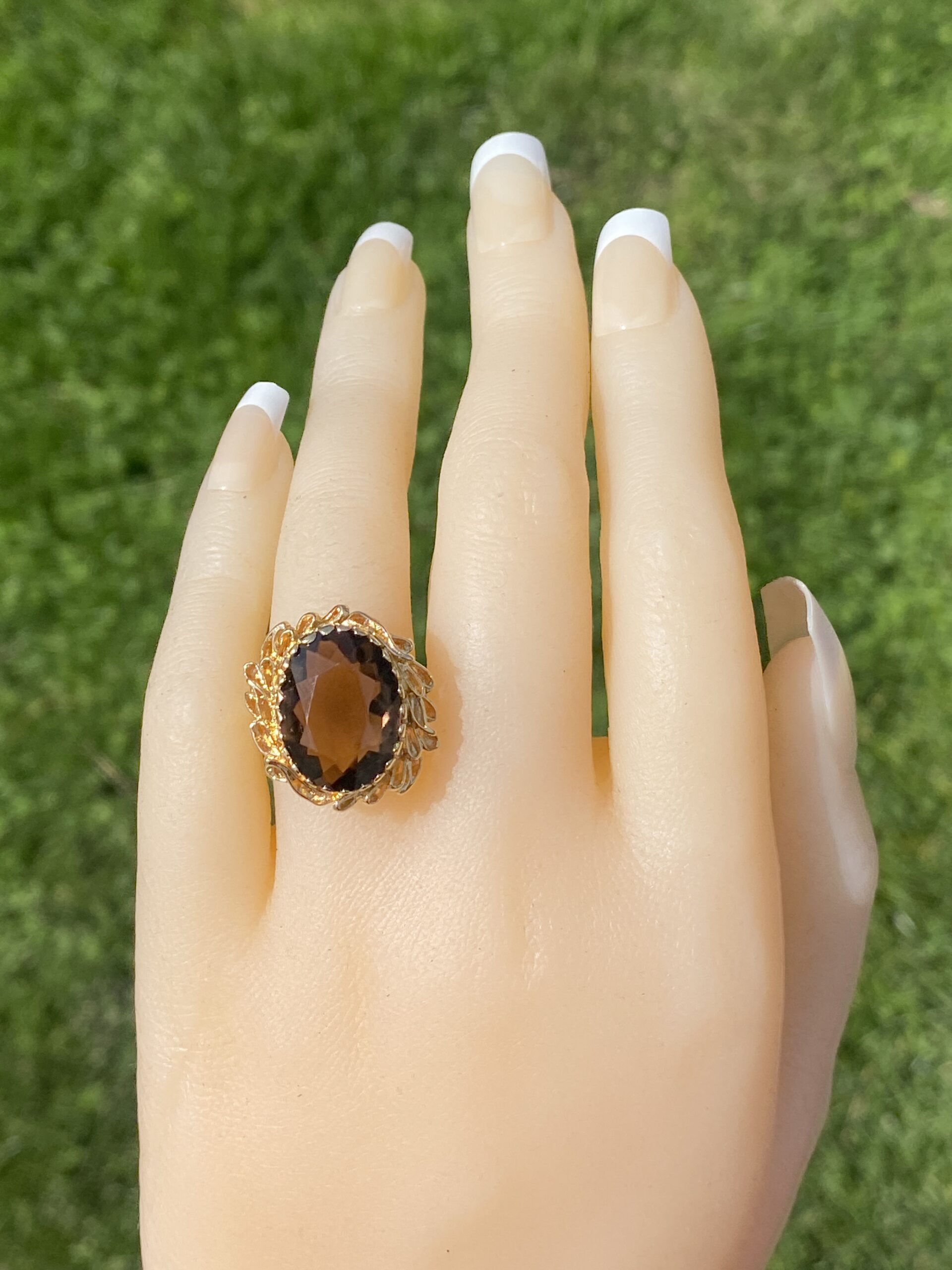 SOLD - The Elysian: Smokey Quartz Ring in 14K Yellow Gold - Image 8