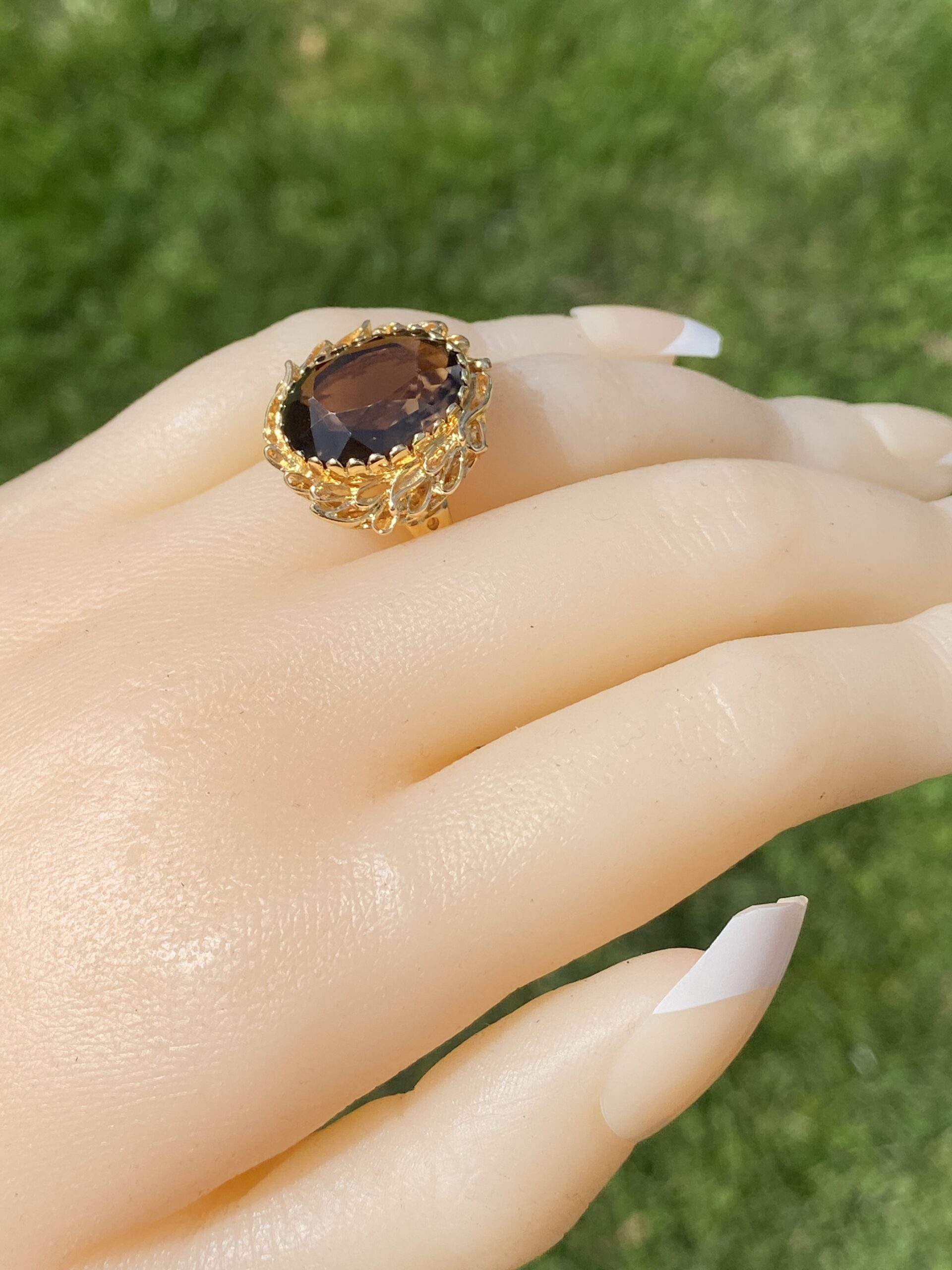 SOLD - The Elysian: Smokey Quartz Ring in 14K Yellow Gold - Image 9