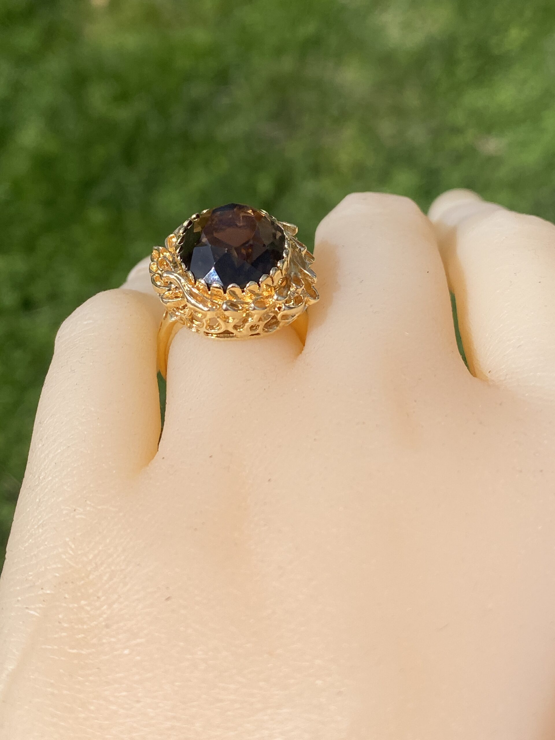 SOLD - The Elysian: Smokey Quartz Ring in 14K Yellow Gold - Image 10