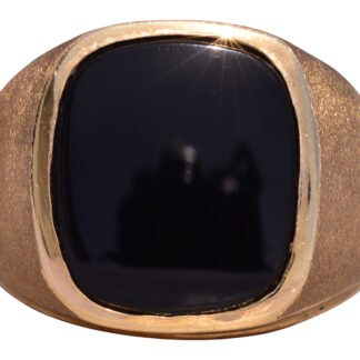 The Obsidian: Vintage Gentleman's Onyx Ring in Yellow Gold