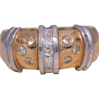 The Aurora: Contemporary Two Tone Natural Diamond Ring
