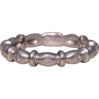 The Bamboo Sparkle: Natural Diamond Band in White Gold