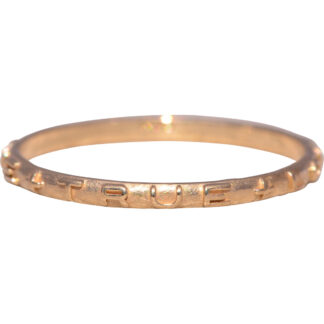 The Devotion Band: “TRUE LOVE” Embossed Ring in Yellow Gold