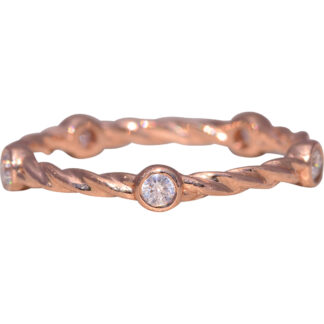 The Rosé Twist Original: Natural Diamond Band in Rose Gold