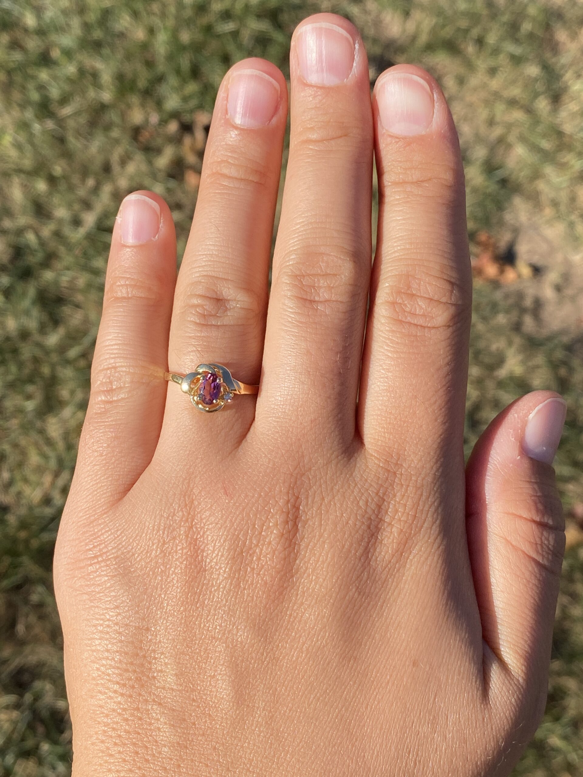 The Rosé Current: Vintage Pink Tourmaline & Diamond Ring in 14k Yellow Gold - Image 8