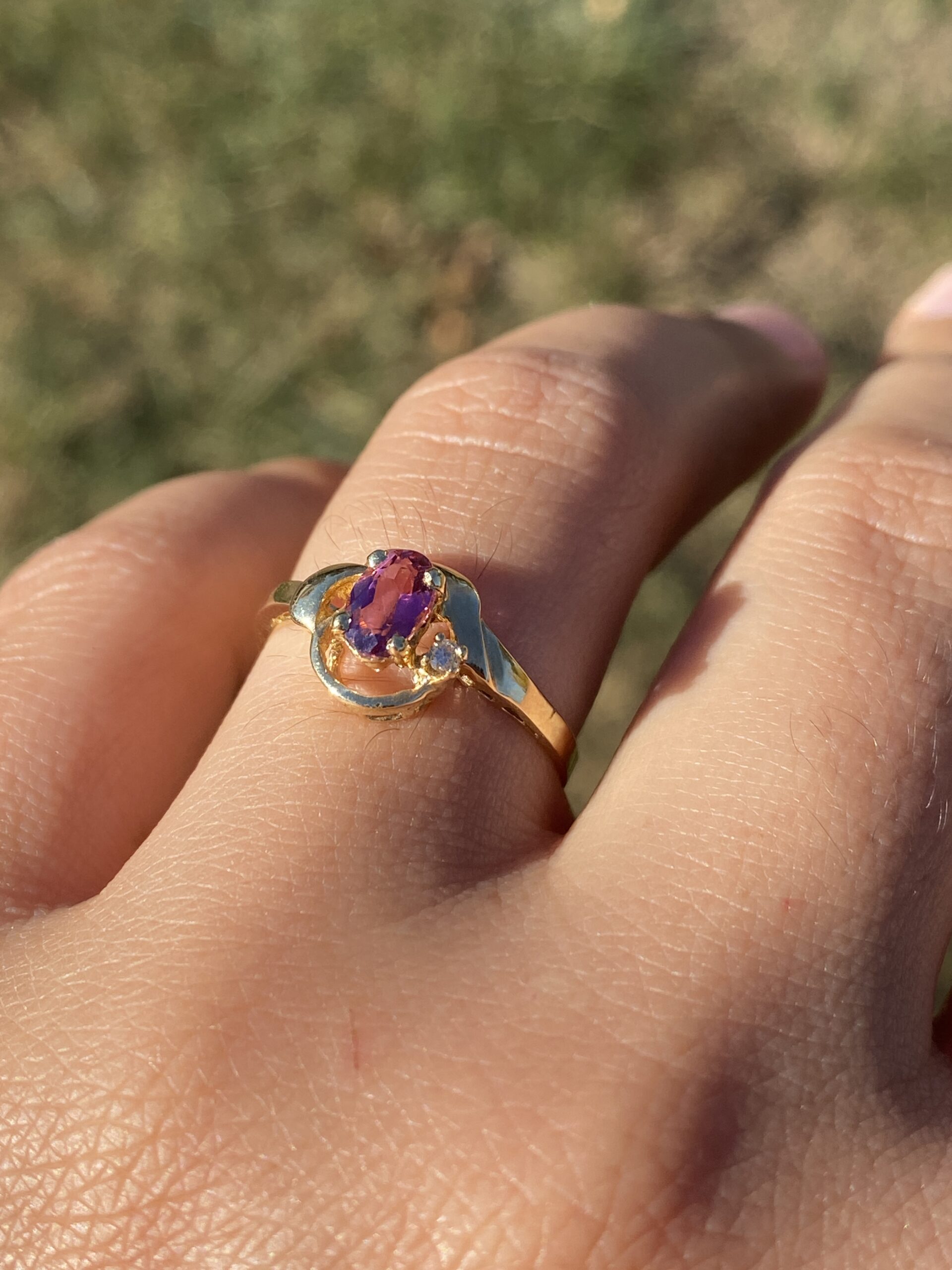 The Rosé Current: Vintage Pink Tourmaline & Diamond Ring in 14k Yellow Gold - Image 10
