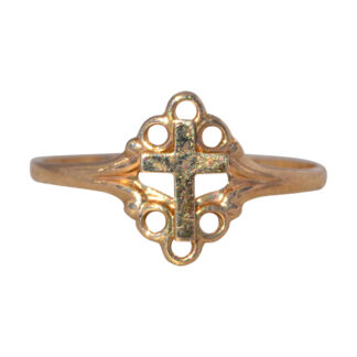 The Devotion: Openwork Cross Ring in Yellow Gold