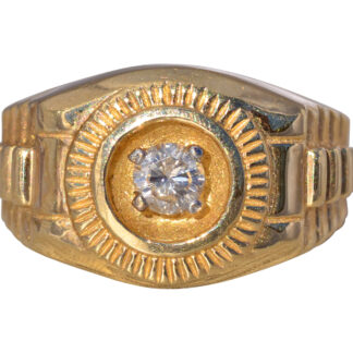 The Meridian: Diamond Pinky Ring in Yellow Gold