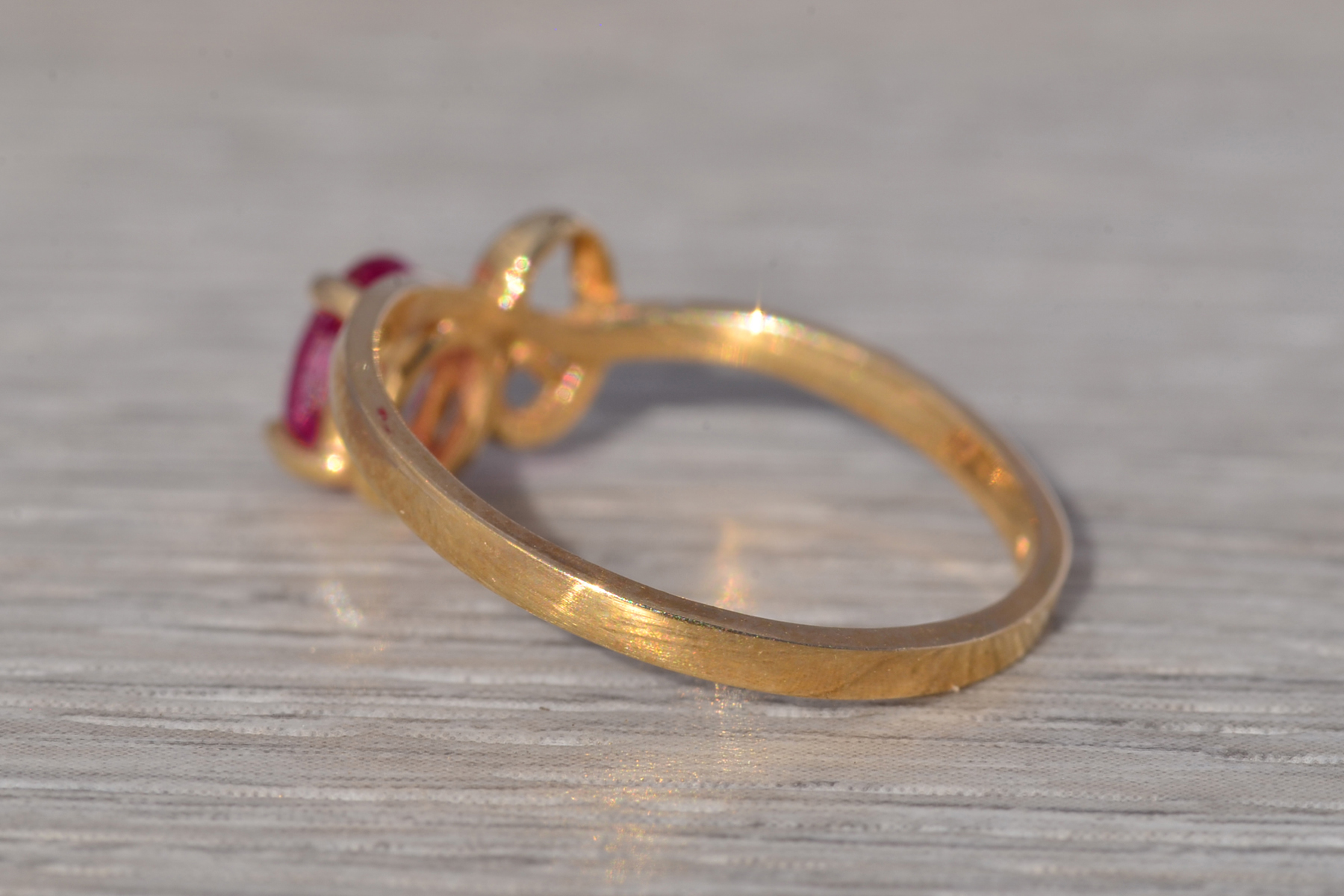 The Crimson Scroll: Ruby Solitaire Ring in Yellow Gold - Image 4