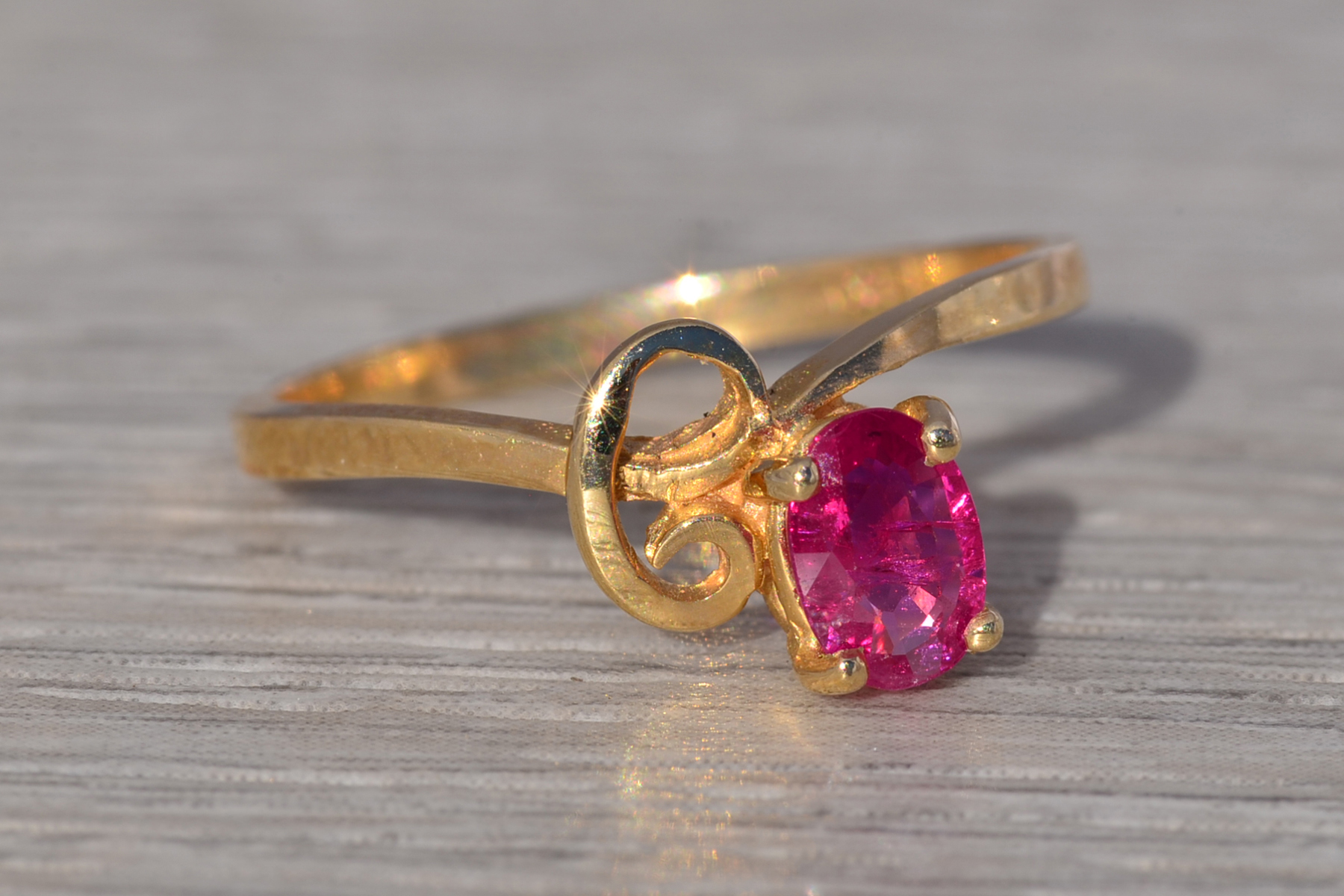 The Crimson Scroll: Ruby Solitaire Ring in Yellow Gold - Image 6