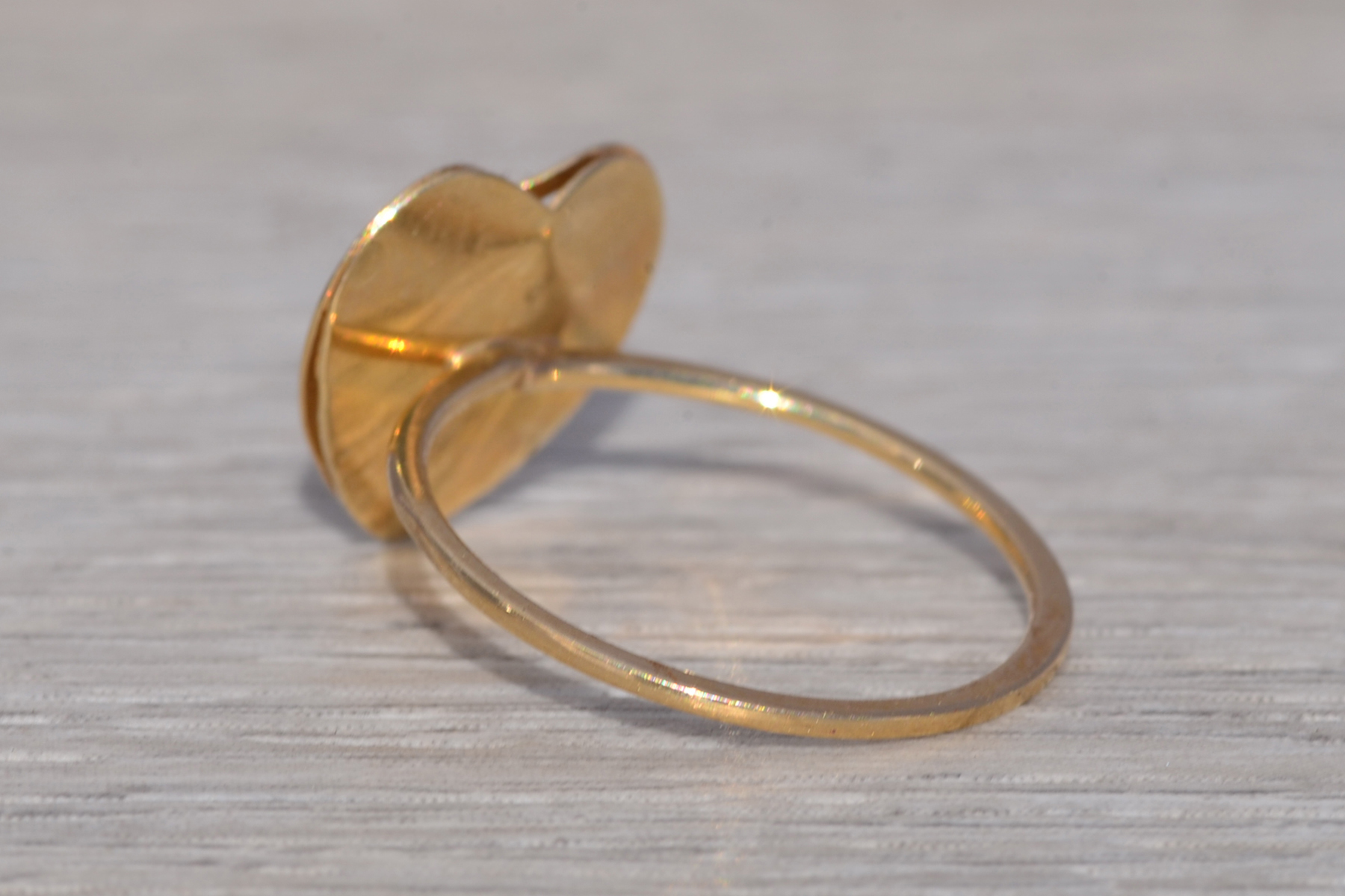 The Golden Heart: Vintage Diamond Heart Ring in 14k Yellow Gold - Image 4