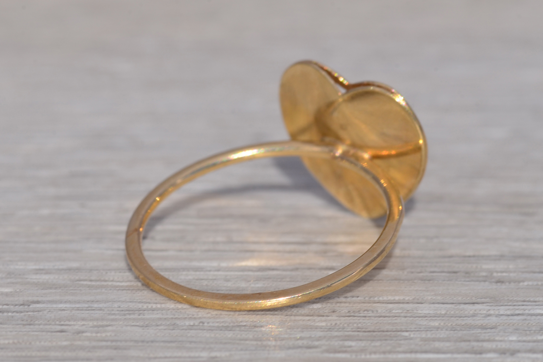 The Golden Heart: Vintage Diamond Heart Ring in 14k Yellow Gold - Image 5