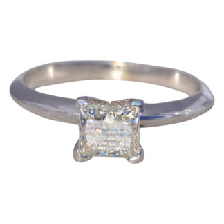 Modern Classic: Princess-Cut Diamond Solitaire Ring in White Gold