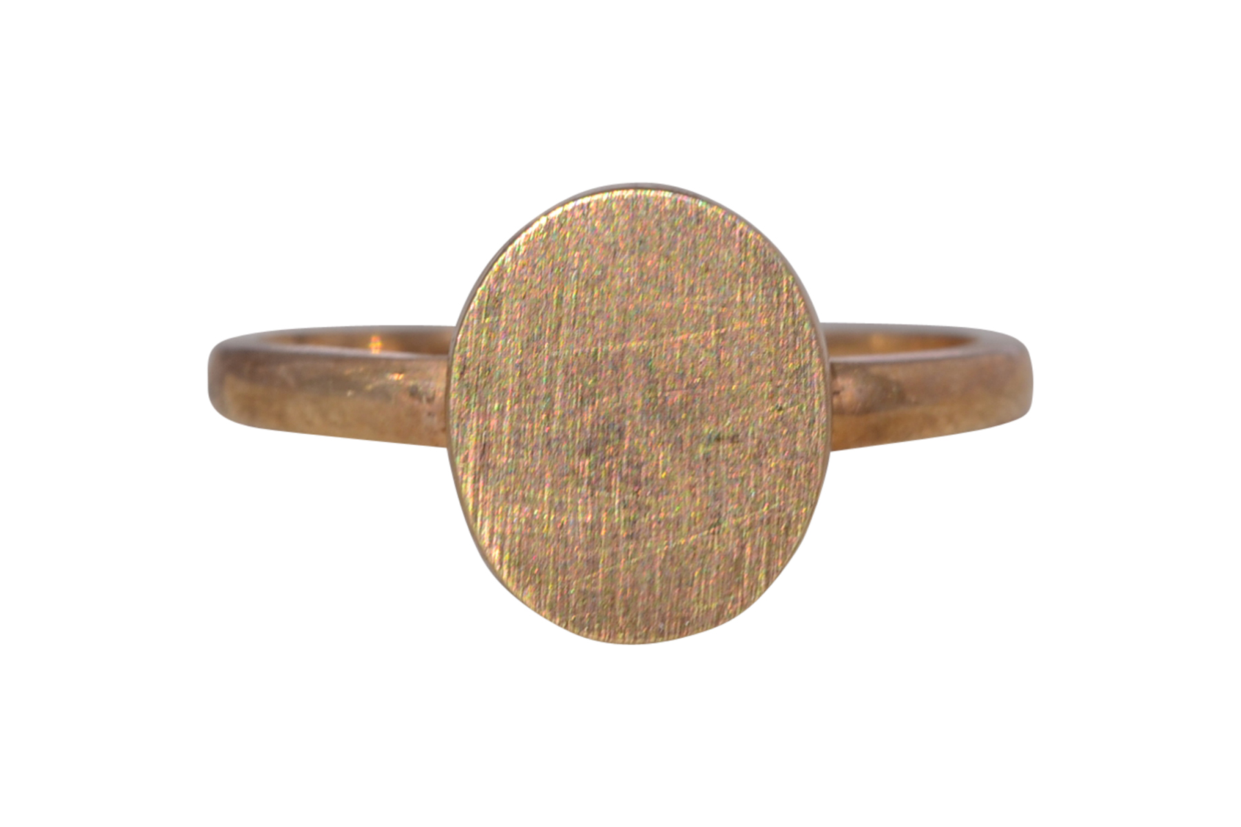 The Golden Crest: Vintage Oval Signet Ring in Yellow Gold