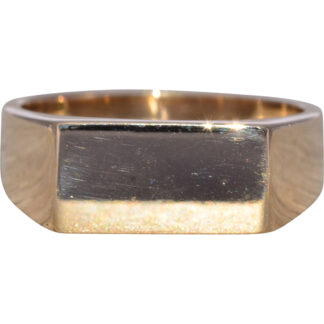 The Golden Tablet: Vintage Unisex Signet Ring in 14k Yellow Gold