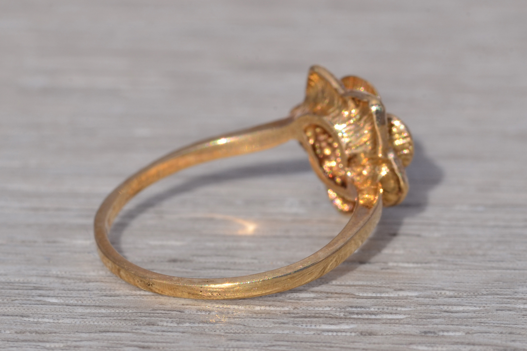 The Golden Bloom: Diamond Floral Ring in Yellow Gold - Image 5