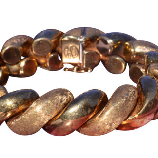 SOLD - The Norah: Vintage 18 Karat Yellow Gold Bracelet with Polished and Brushed Sections