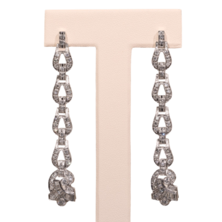The Daenerys:  Antique Platinum & Diamond Dangler Earrings