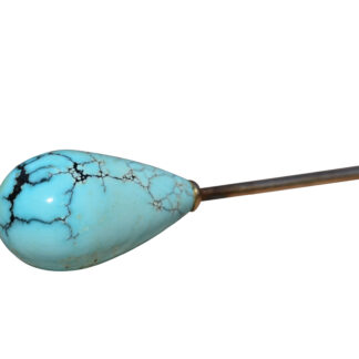 The Marina Del Rey:  Antique Rose Gold Natural Persian Turquoise Stickpin