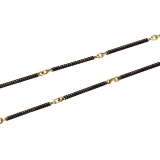 SOLD - The 47th Street: Antique Black Enamel Bracelet in Yellow Gold