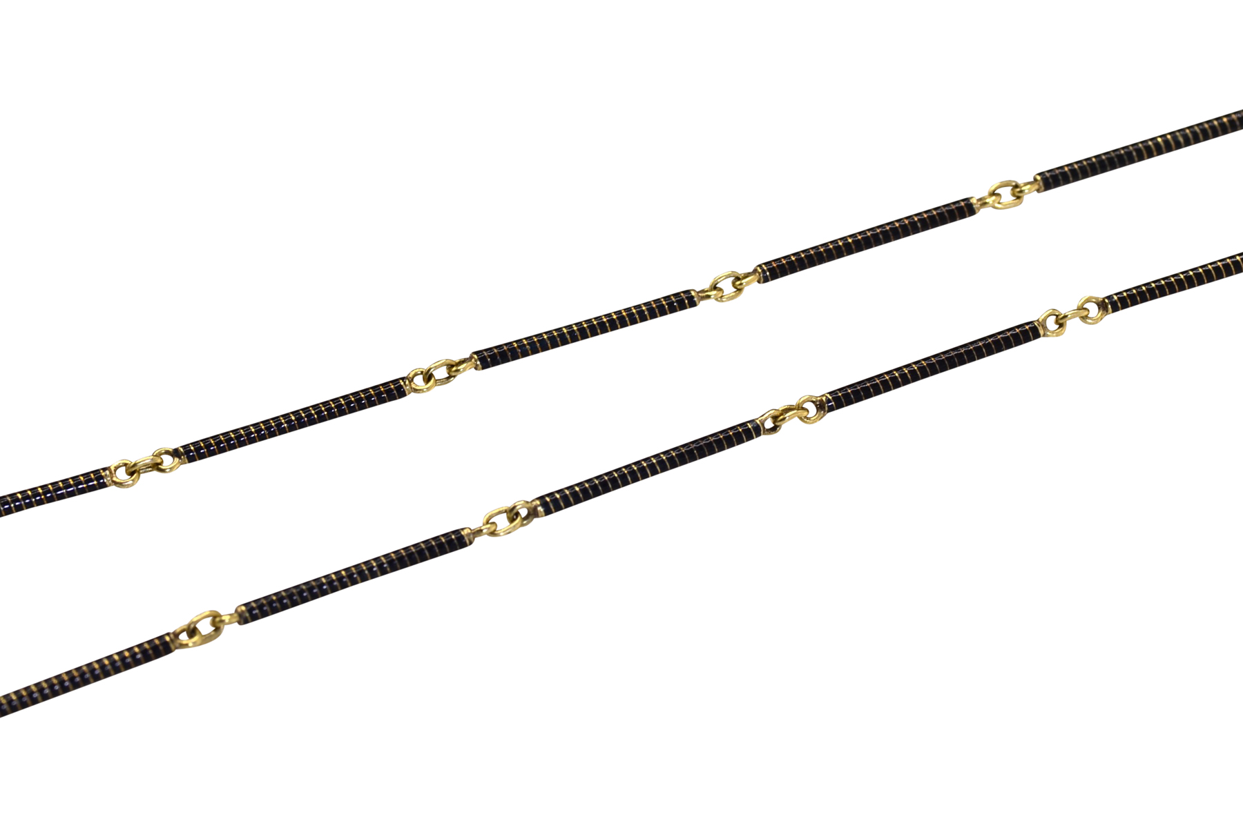 SOLD - The 47th Street: Antique Black Enamel Bracelet in Yellow Gold