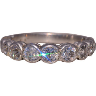SOLD - The Antique Radiance: Old Mine Cut Natural Diamond Band in Platinum