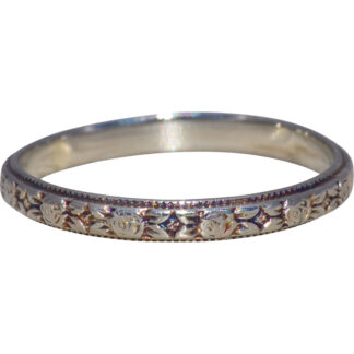 The Orange Blossom Classic: Art Deco Band in White Gold