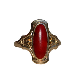 The Pomona:  Antique Art Nouveau Ring set with Carnelian