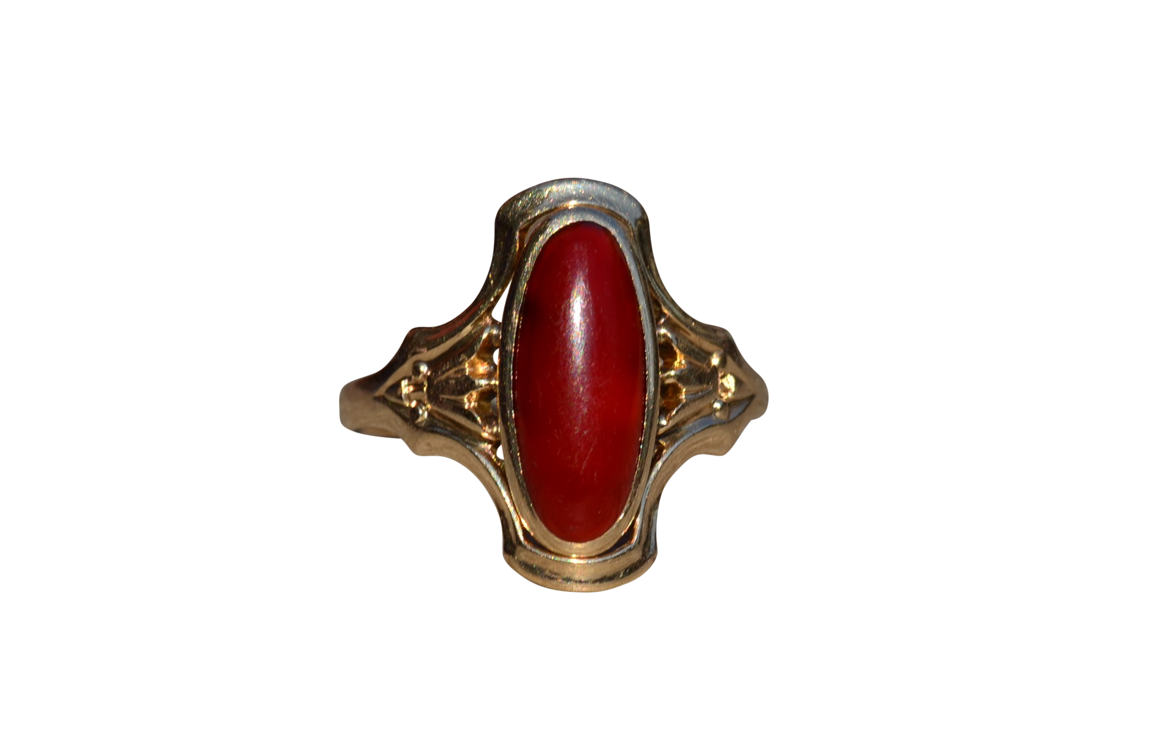 The Pomona: Antique Art Nouveau Ring set with Carnelian