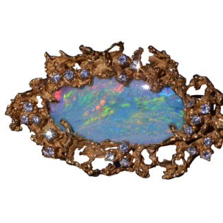 The Sadie:  Vintage Arthur King Opal and Diamond Pendant and Brooch in 18 Karat Yellow Gold