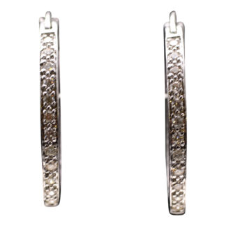 The Dundas Reserve:  White Gold Inside Out Natural Diamond Hoop Earrings