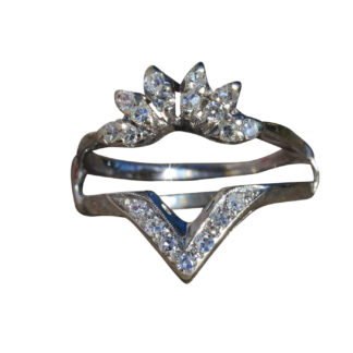 The Astrantia:  Ladies 14K White Gold Diamond Ring Jacket