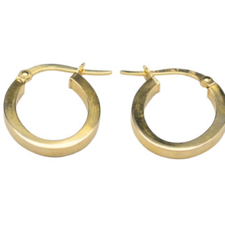 SOLD: The Partries:  Simple 14K Yellow Gold Italian Made Oval Hoop Earrings