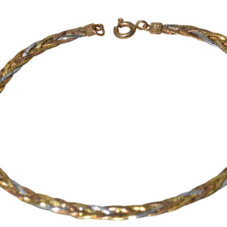 SOLD:The Watsonia:  Ladies 14K Tricolor Braided Bracelet