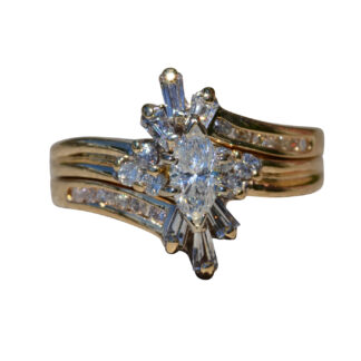 SOLD - Ladies Engagement Ring in 14K Yellow Gold set with Diamonds