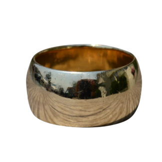 SOLD: The Satina:  Ladies 14K Yellow Gold Wide Cigar Style Band