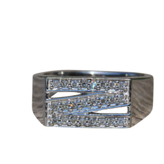 The Pembroke Park: Gentleman's White Gold and Diamond Ring