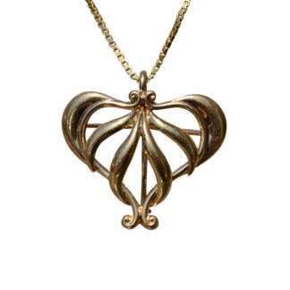 The Hillsboro Beach: Ladies Yellow Gold Art Nouveau Necklace & Pin Combination