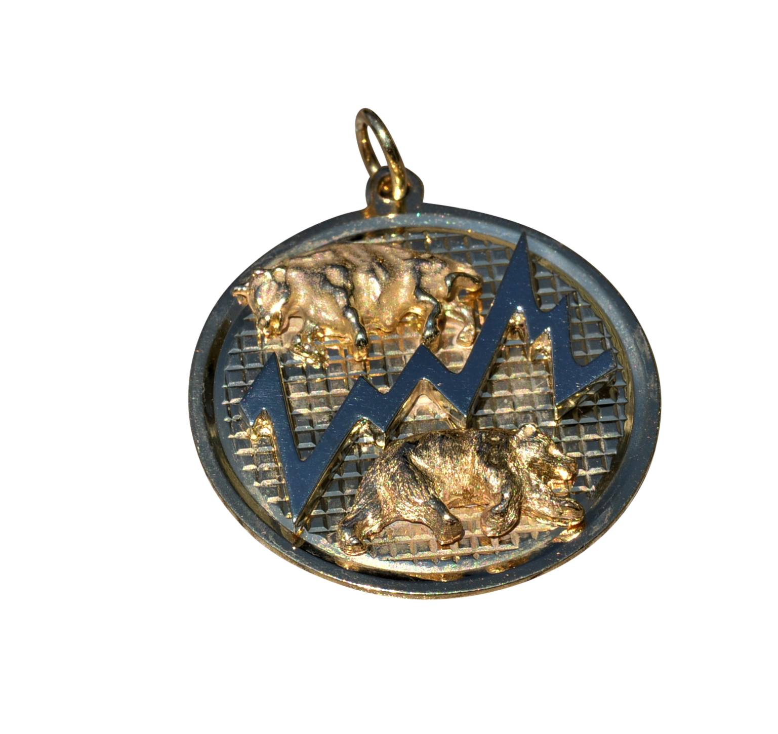 SOLD - The Bull Market: Rare Handmade Dankner Signed Bull and Bear Pendant